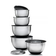 Sagler Stainless Steel Mixing Bowls Set of 5, with Lids and 3 kind of graters: Kitchen & Dining