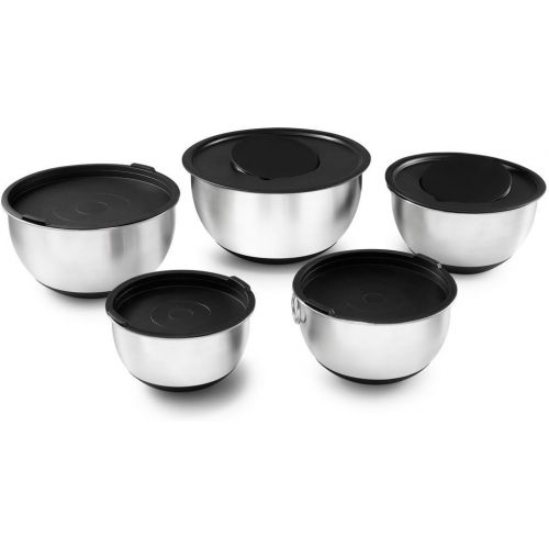  Sagler Stainless Steel Mixing Bowls Set of 5, with Lids and 3 kind of graters: Kitchen & Dining