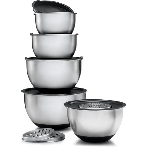  Sagler Stainless Steel Mixing Bowls Set of 5, with Lids and 3 kind of graters: Kitchen & Dining