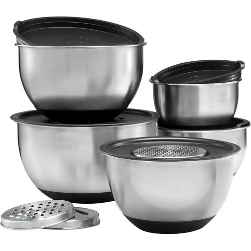  Sagler Stainless Steel Mixing Bowls Set of 5, with Lids and 3 kind of graters: Kitchen & Dining