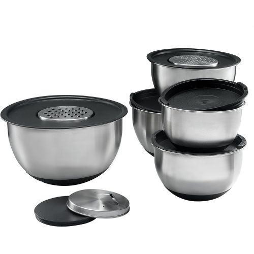  Sagler Stainless Steel Mixing Bowls Set of 5, with Lids and 3 kind of graters: Kitchen & Dining