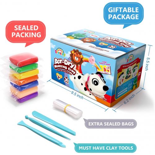  [아마존베스트]Sago Brothers Modeling Clay 10 Colors, Soft Molding Clay for Kids Air Dry Clay for DIY Slime, Ultra Light Magic Clay with Clay Tools & Tutorial Book for Boys Girls