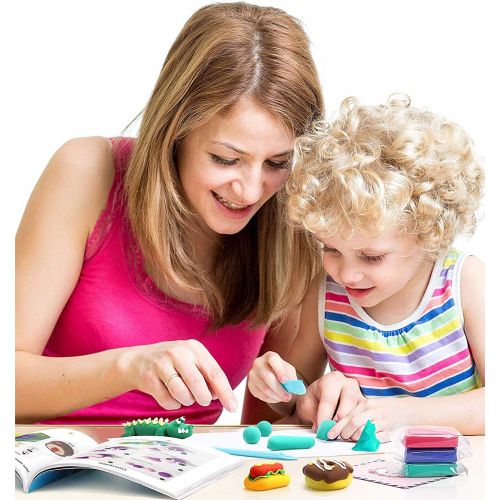  [아마존베스트]Sago Brothers Modeling Clay 10 Colors, Soft Molding Clay for Kids Air Dry Clay for DIY Slime, Ultra Light Magic Clay with Clay Tools & Tutorial Book for Boys Girls