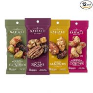 Sahale Snacks Glazed Mix Nut Blend Variety Pack, 1.5 Oz Grab & Go Bags (12 Total Packs) - Four Different Dry-Roasted Deluxe Mixed Nuts Blends Included - Non-GMO Kosher & Certified Gluten-Free Snacks