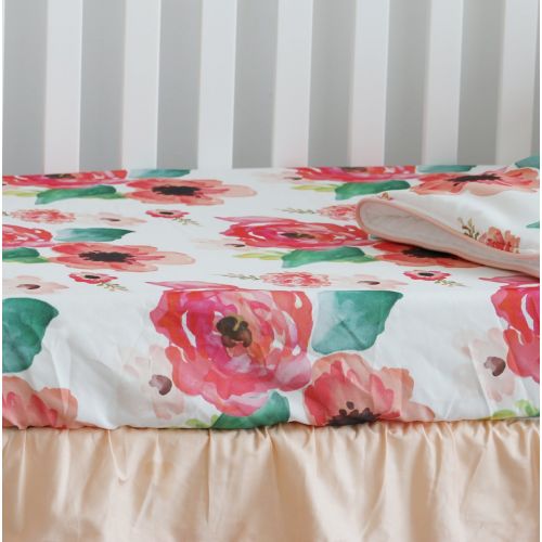  [아마존베스트]Sahaler Baby Girl Crib Bedding Changing Pad Cover (Coral)