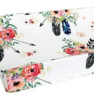 Sahaler Baby Girl Floral Crib Bedding Floral Changing Pad Cover (Feather)