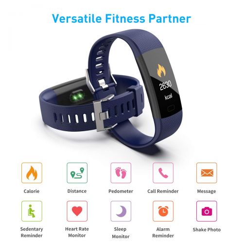  Saikee Fitness Tracker, Activity Tracker Watch with Heart Rate Monitor, Sleep Monitor, Step Counter Fitness Watch IP67 Waterproof Pedometer, Compatible with iPhone & Android