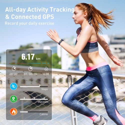  Saikee Fitness Tracker, Activity Tracker Watch with Heart Rate Monitor, Sleep Monitor, Step Counter Fitness Watch IP67 Waterproof Pedometer, Compatible with iPhone & Android