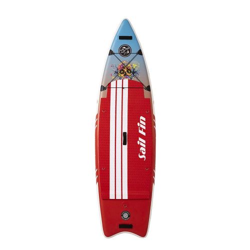  Sail Fin Wasteland Inflatable Stand-Up Paddle Board Double Layer, 9 Long, 30 Wide, 5 Thick - Durable and Lighweight, Includes: Dual Action Pump, Backpack, Leash and Paddle