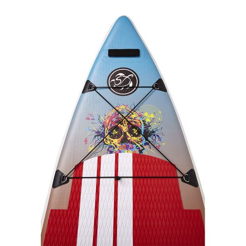  Sail Fin Wasteland Inflatable Stand-Up Paddle Board Double Layer, 9 Long, 30 Wide, 5 Thick - Durable and Lighweight, Includes: Dual Action Pump, Backpack, Leash and Paddle