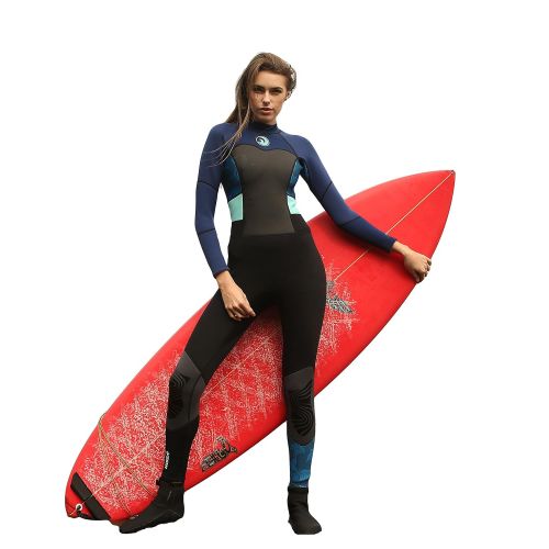  SailBee Womens Full Body One Piece Long Sleeve 1.5MM Neoprene Diving Wetsuit Top Warm Protection