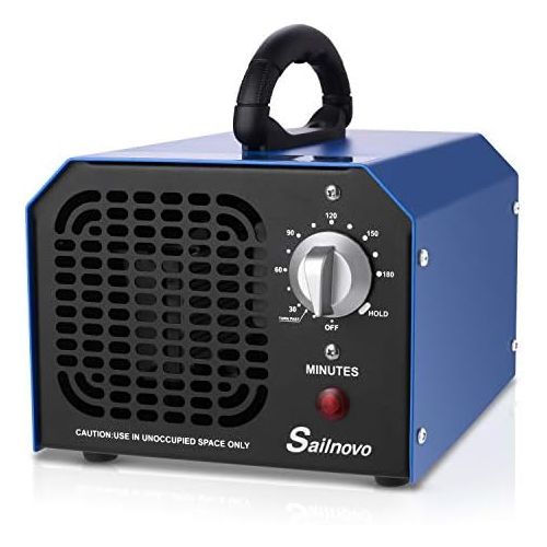  [아마존베스트]Sailnovo Ozone Generator Air Purifier 6,000 mg/h, O3 Air Ioniser, Odour Remover with Timer, up to 180 min, for Rooms, Smoke, Cars