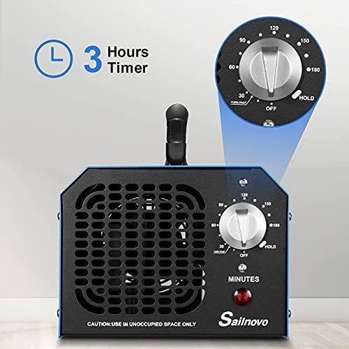  [아마존베스트]Sailnovo Ozone Generator, 6,000 mg/h Industrial Ozone Generator, Odour Killer, Ozone Air Purifier, Ozone Device with Timer for Rooms, Smoke, Cars, Pets, All Room Sizes