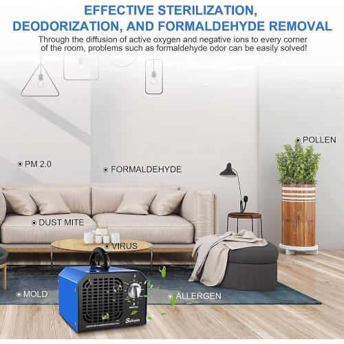  [아마존베스트]Sailnovo Ozone Generator, 6,000 mg/h Industrial Ozone Generator, Odour Killer, Ozone Air Purifier, Ozone Device with Timer for Rooms, Smoke, Cars, Pets, All Room Sizes