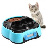 Sailnovo Automatic Pet Feeder 4 Meals Programmable Cat Feeder Water Trays for Dog Puppy