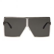 Saint Laurent Silver Small Betty Shield Sunglasses