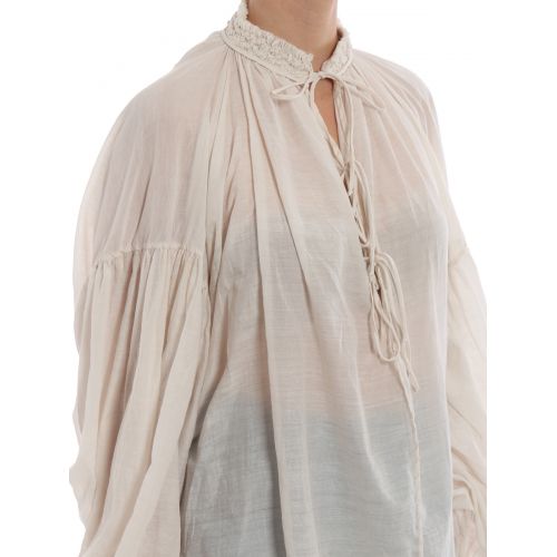 생로랑 Saint Laurent Laces detailed silk blend tunic