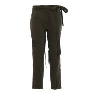 Saint Laurent Laces detailed gabardine trousers