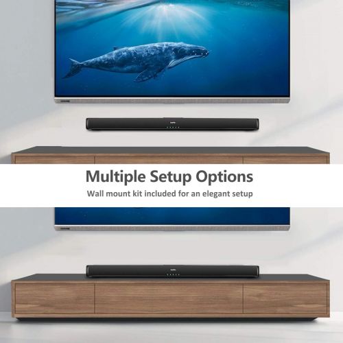  Sound Bars for TV, Saiyin Wired and Wireless Bluetooth 5.0 TV Stereo Speakers Soundbar 32’’ Home Theater Surround Sound System Optical/Coaxial/RCA Connection, Wall Mountable