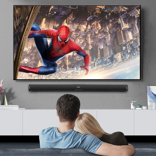  Sound Bars for TV, Saiyin Wired and Wireless Bluetooth 5.0 TV Stereo Speakers Soundbar 32’’ Home Theater Surround Sound System Optical/Coaxial/RCA Connection, Wall Mountable