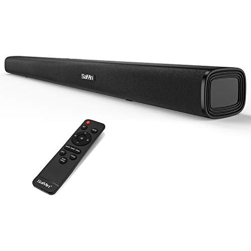  Soundbar for TV Devices with Built in Subwoofers, Saiyin TV Speaker, 80W Wired and Wireless 36 Inch Bluetooth Sound System for TV Optical/Aux/RCA Connection, Wall Mounting