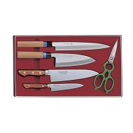 Sakai Takayuki,4 Knives +Set(2 INOX Japanese Knives,2 TUS Knives & Kitchen Scissors)