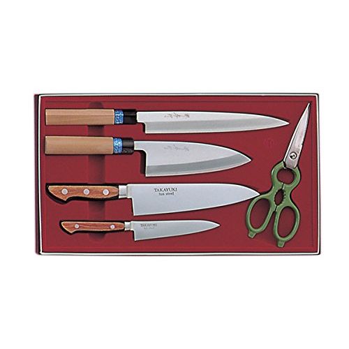  Sakai Takayuki,4 Knives +Set(2 INOX Japanese Knives,2 TUS Knives & Kitchen Scissors)