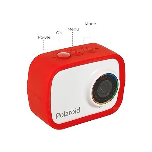  Polaroid Sport Action Camera 720p 12.1mp, Waterproof Camcorder Video Camera with Built in Rechargeable Battery and Mounting Accessories, Action Cam for Vlogging, Sports, Traveling