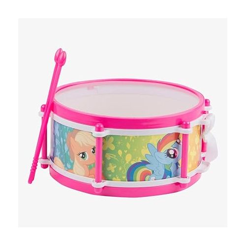  Sakar My Little Pony Six Piece Kids Drum Kit Musical My Little Pony Toys, Drum Set for Kids Music & Education, Comes with 4 Kids Instruments, 2 Drum Sticks, Bonus Toy Strap for Drums