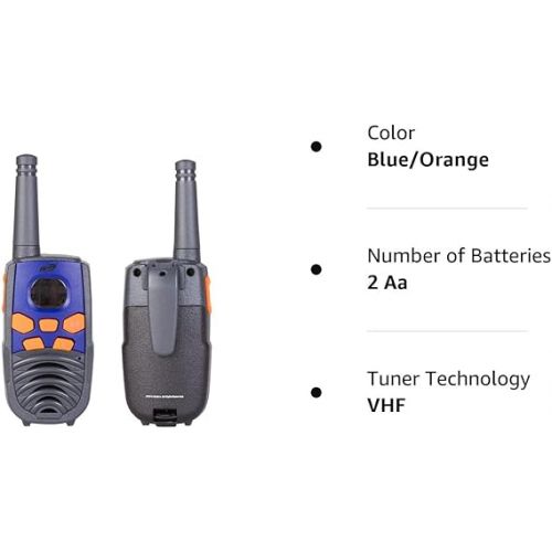  NERF 10 Mile Walkie Talkies Set 37756 | Delivers Transmission with 10 Mile Communication Range, Flexible Safety Antenna & Morse Code with On/Off Switch (Orange & Black)