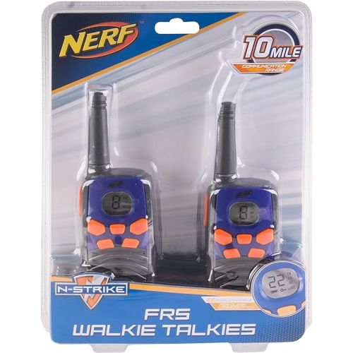  NERF 10 Mile Walkie Talkies Set 37756 | Delivers Transmission with 10 Mile Communication Range, Flexible Safety Antenna & Morse Code with On/Off Switch (Orange & Black)