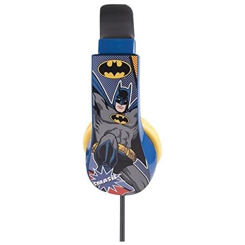  [아마존베스트]Batman 30382 Kid Safe Over the Ear Headphone with Volume Limiter, w/Volume Limiter, 3.5MM Stereo Jack, Padded, Bat Man Blue Black & Yellow Super Hero by Sakar, Black/ Yellow