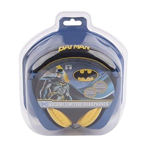  [아마존베스트]Batman 30382 Kid Safe Over the Ear Headphone with Volume Limiter, w/Volume Limiter, 3.5MM Stereo Jack, Padded, Bat Man Blue Black & Yellow Super Hero by Sakar, Black/ Yellow