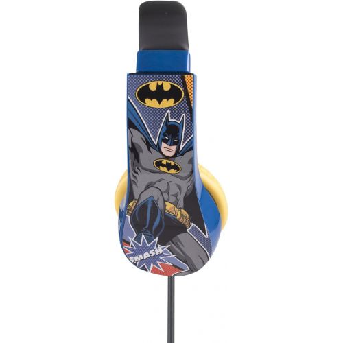  [아마존베스트]Batman 30382 Kid Safe Over the Ear Headphone with Volume Limiter, w/Volume Limiter, 3.5MM Stereo Jack, Padded, Bat Man Blue Black & Yellow Super Hero by Sakar, Black/ Yellow