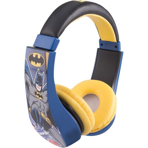  [아마존베스트]Batman 30382 Kid Safe Over the Ear Headphone with Volume Limiter, w/Volume Limiter, 3.5MM Stereo Jack, Padded, Bat Man Blue Black & Yellow Super Hero by Sakar, Black/ Yellow