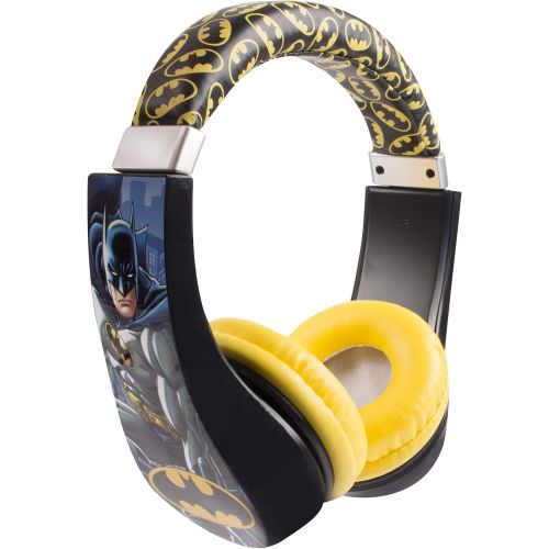  [아마존베스트]Batman 30382 Kid Safe Over the Ear Headphone with Volume Limiter, w/Volume Limiter, 3.5MM Stereo Jack, Padded, Bat Man Blue Black & Yellow Super Hero by Sakar, Black/ Yellow