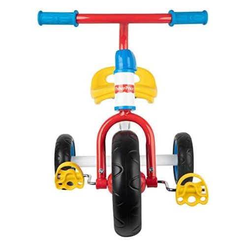  Fisher-Price 3-Wheeled Tricycle ACTBIKE-281FP | Rock-A-Stack Trike, Perfect Beginner Tricycle, Soft Rubber Handles, Wide Adjustable Seat, with Moving Balls Inside Front Wheel (Whit