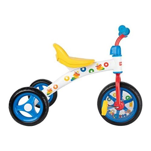  Fisher-Price 3-Wheeled Tricycle ACTBIKE-281FP | Rock-A-Stack Trike, Perfect Beginner Tricycle, Soft Rubber Handles, Wide Adjustable Seat, with Moving Balls Inside Front Wheel (Whit