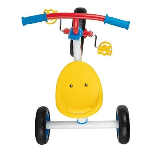  Fisher-Price 3-Wheeled Tricycle ACTBIKE-281FP | Rock-A-Stack Trike, Perfect Beginner Tricycle, Soft Rubber Handles, Wide Adjustable Seat, with Moving Balls Inside Front Wheel (Whit