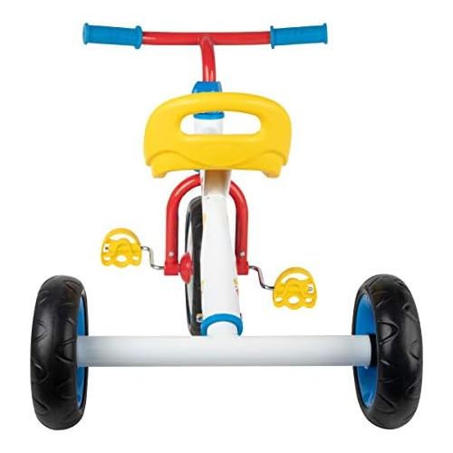  Fisher-Price 3-Wheeled Tricycle ACTBIKE-281FP | Rock-A-Stack Trike, Perfect Beginner Tricycle, Soft Rubber Handles, Wide Adjustable Seat, with Moving Balls Inside Front Wheel (Whit