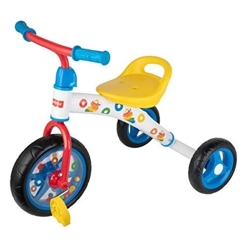  Fisher-Price 3-Wheeled Tricycle ACTBIKE-281FP | Rock-A-Stack Trike, Perfect Beginner Tricycle, Soft Rubber Handles, Wide Adjustable Seat, with Moving Balls Inside Front Wheel (Whit