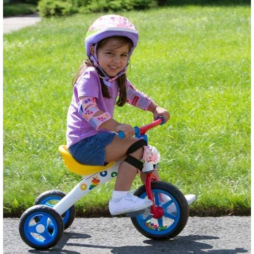  Fisher-Price 3-Wheeled Tricycle ACTBIKE-281FP | Rock-A-Stack Trike, Perfect Beginner Tricycle, Soft Rubber Handles, Wide Adjustable Seat, with Moving Balls Inside Front Wheel (Whit