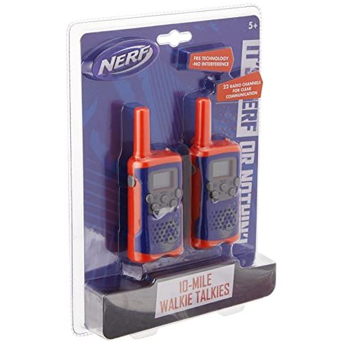 너프 NERF 37756 10 Mile Walkie Talkie Set, Delivers Transmission with 10 Mile Communication Range, Flexible Saftey Antenna & Morse Code with On/Off Switch, Orange & Black