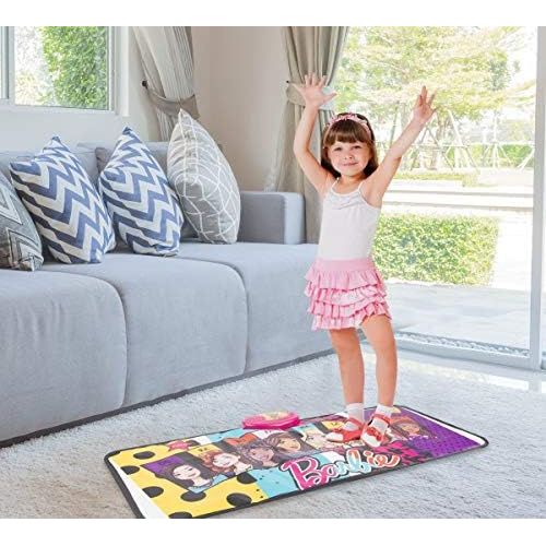  [아마존베스트]Sakar Barbie Electronic Piano Music Mat TOY-15371 | Keyboard Piano Floor Mat for Kids, Light-Up Activity Mat, Dance Floor Rhythm Games, Educational Kids Music Playmat