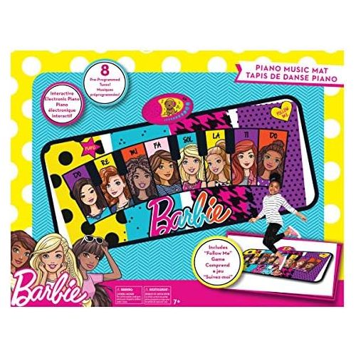  [아마존베스트]Sakar Barbie Electronic Piano Music Mat TOY-15371 | Keyboard Piano Floor Mat for Kids, Light-Up Activity Mat, Dance Floor Rhythm Games, Educational Kids Music Playmat