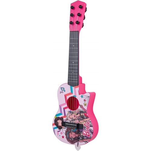 [아마존베스트]Sakar Barbie 21 Kids Guitar Toy GT1-01371 | Inspired Design, Easy-to-Hold, Thin Frets and Low String, Traditional Acoustic Guitar Shape, Secret Stickers, Real Tuning Gears
