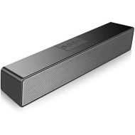 SAKOBS PC Soundbar, 20 W Bluetooth 5.0 Speaker for PC, Laptop, TV Devices, Portable Computer Speaker with 16 Hours Playtime, Stereo Sound, Microphone, 3.5 mm Aux Input & TF