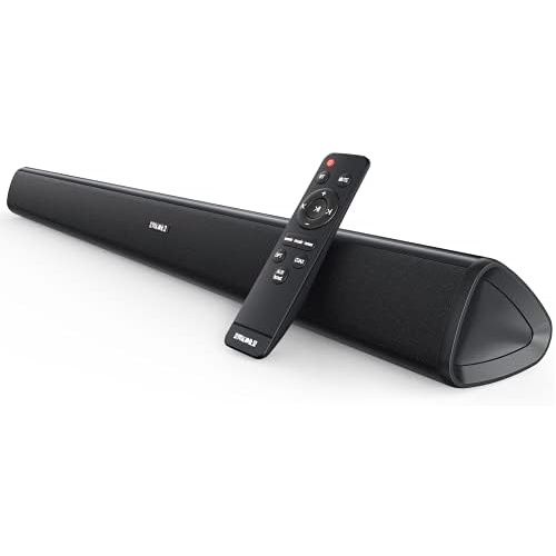 SAKOBS Soundbar for TV Devices 80 dB 80 W Soundbox with 4 Integrated Subwoofers, Stereo Surround Sound System for Home Cinema Music Streaming, Speaker Bluetooth 5.0, DSP, RCA, Opt,