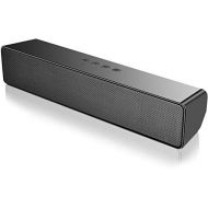 SAKOBS PC Soundbar, 20 W Bluetooth 5.0 Speaker for PC, Laptop, TV Devices, Portable Computer Speaker with 16 Hours Playtime, Stereo Sound, Microphone, 3.5 mm Aux Input & TF