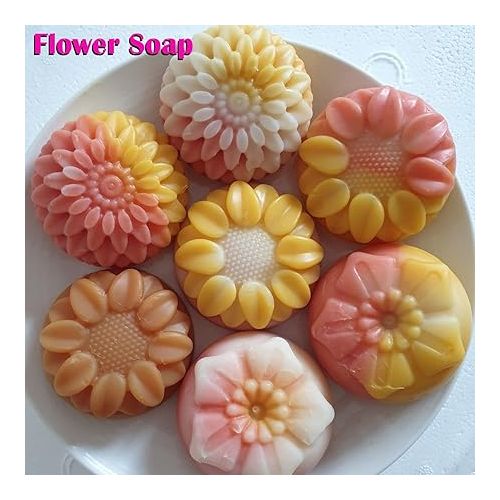  2 Pack Silicone Soap Molds, 6 Cavities Different Flower Shapes Silicone Mold, Perfect Making for Soap, Lotion Bar, Bath Bombs